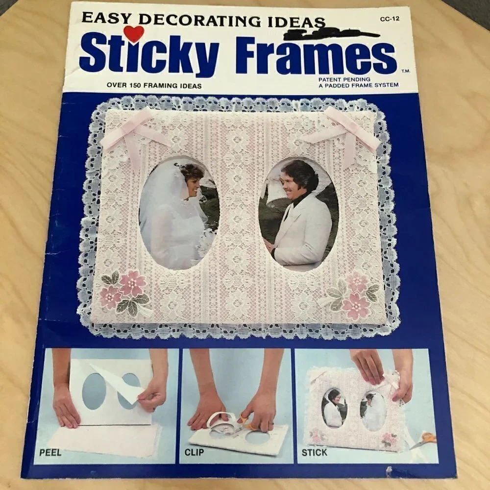 VINTAGE 1980's Home Decor Instructional Booklets Boxes Frames Lace - Lot of 4